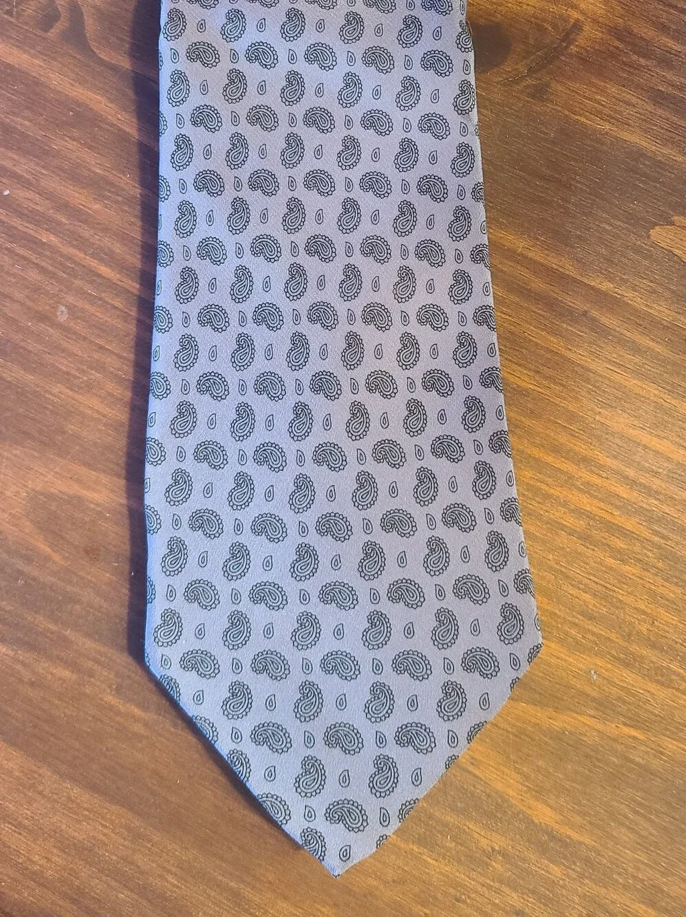 Valentino Gray Tie with Black Paisley